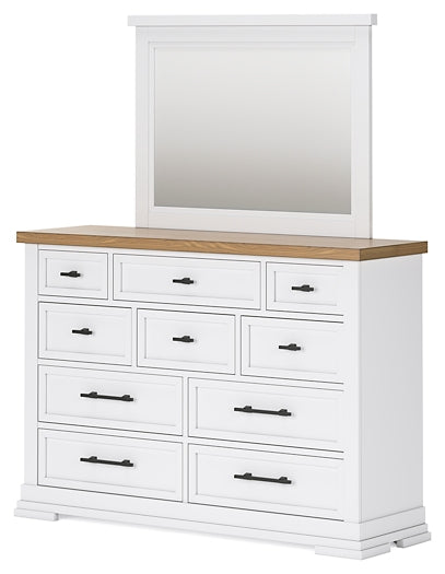 Ashbryn  Panel Storage Bed With Mirrored Dresser And Nightstand