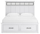 Ashbryn  Panel Storage Bed With Mirrored Dresser And Nightstand