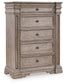 Blairhurst  Panel Bed With Mirrored Dresser And Chest
