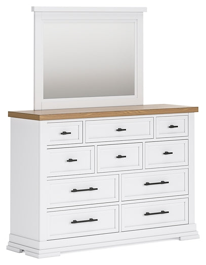 Ashbryn  Panel Storage Bed With Mirrored Dresser And Chest