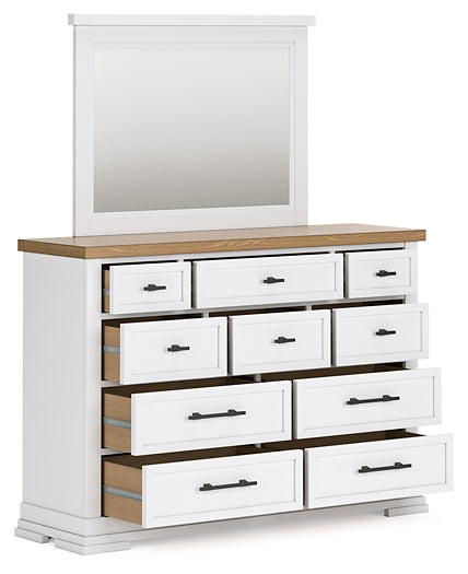 Ashbryn California  Panel Storage Bed With Mirrored Dresser And Chest