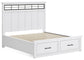 Ashbryn California  Panel Storage Bed With Mirrored Dresser And Chest