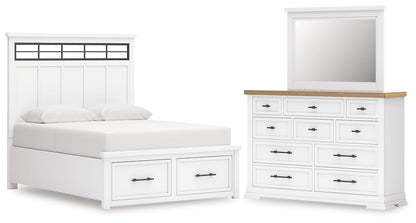 Ashbryn  Panel Storage Bed With Mirrored Dresser