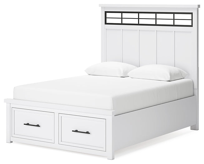 Ashbryn  Panel Storage Bed With Mirrored Dresser