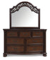 Lavinton  Poster Bed With Mirrored Dresser And Chest