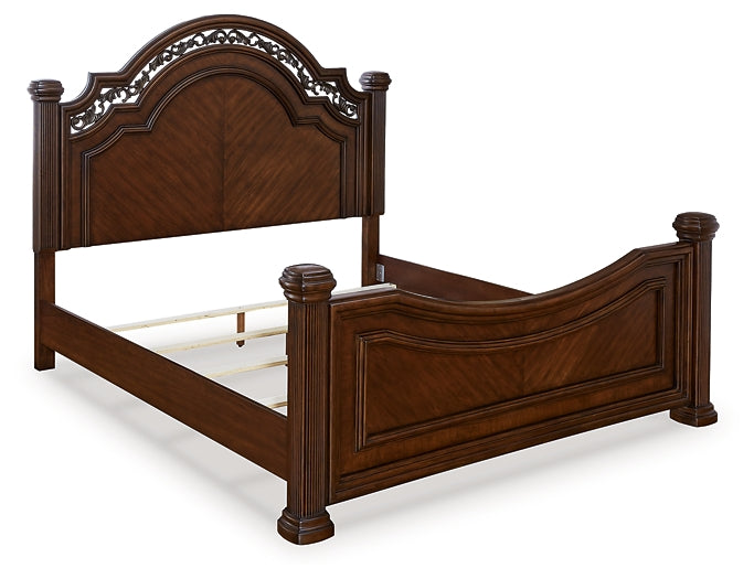 Lavinton  Poster Bed With Mirrored Dresser And Chest