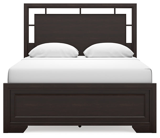Covetown  Panel Bed With Mirrored Dresser, Chest And Nightstand