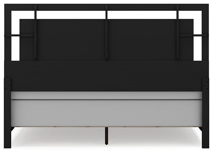 Covetown  Panel Bed With Mirrored Dresser, Chest And Nightstand