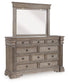 Blairhurst California  Panel Bed With Mirrored Dresser, Chest And Nightstand