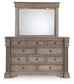 Blairhurst California  Panel Bed With Mirrored Dresser, Chest And Nightstand