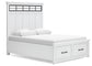 Ashbryn  Panel Storage Bed With Mirrored Dresser, Chest And Nightstand