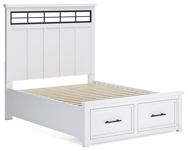Ashbryn  Panel Storage Bed With Mirrored Dresser, Chest And Nightstand