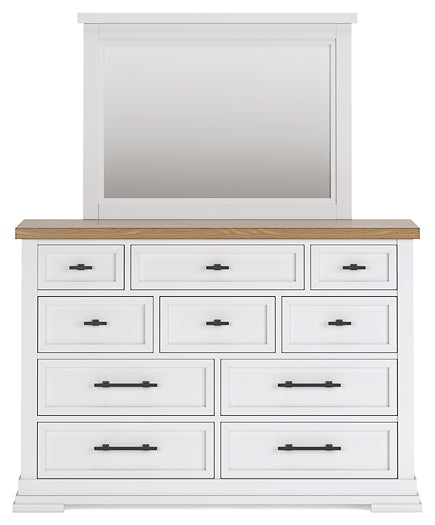 Ashbryn  Panel Storage Bed With Mirrored Dresser And Chest