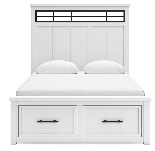 Ashbryn  Panel Storage Bed With Mirrored Dresser And Chest