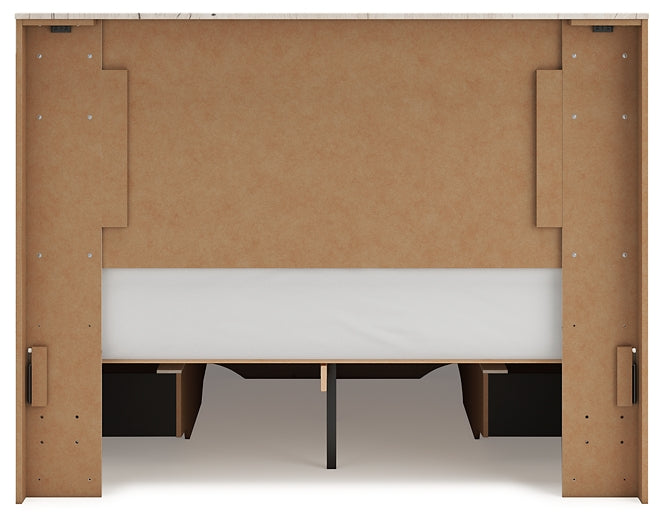 Lawroy  Panel Storage Bed With Mirrored Dresser