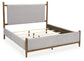 Lyncott California  Upholstered Bed With Mirrored Dresser, Chest And Nightstand