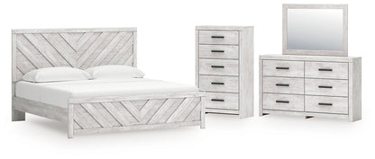 Cayboni  Panel Bed With Mirrored Dresser And Chest