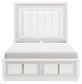 Chalanna  Upholstered Storage Bed With Mirrored Dresser And Chest
