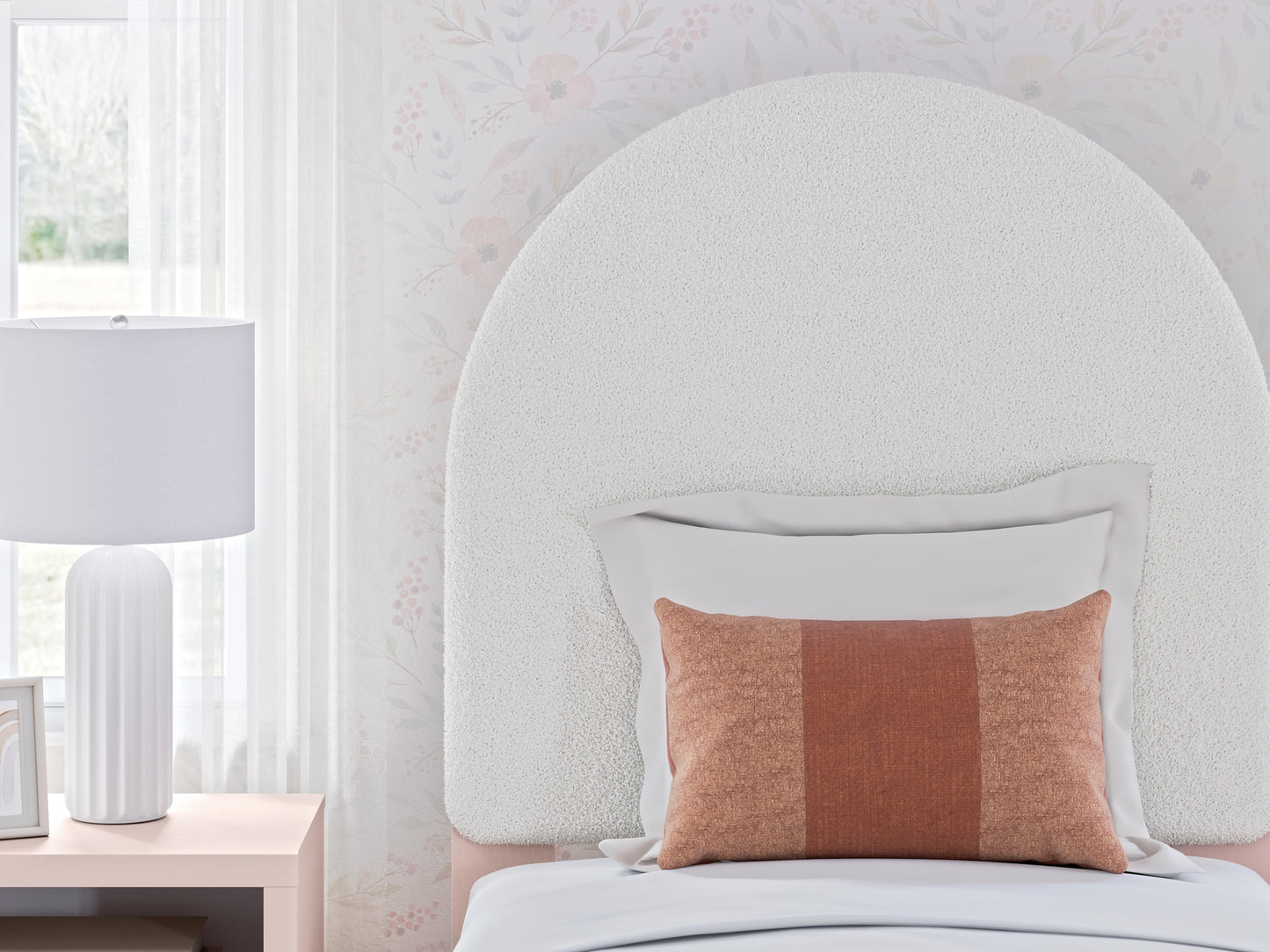 Wistenpine  Upholstered Panel Headboard With Mirrored Dresser