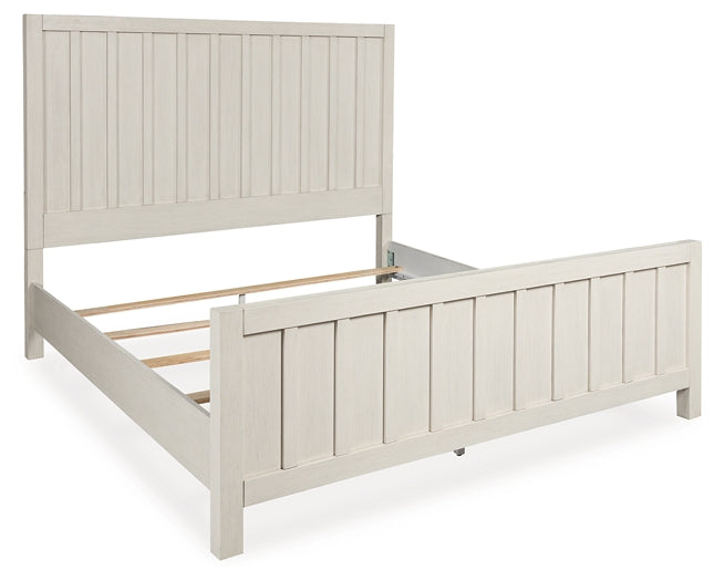 Shaybrock  Panel Bed With Mirrored Dresser And Chest
