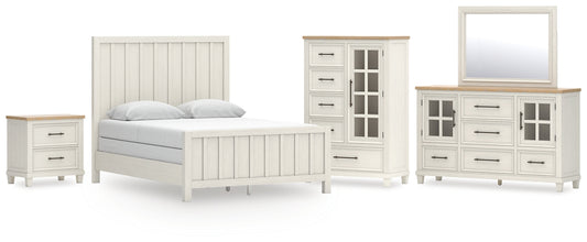 Shaybrock  Panel Bed With Mirrored Dresser, Chest And Nightstand