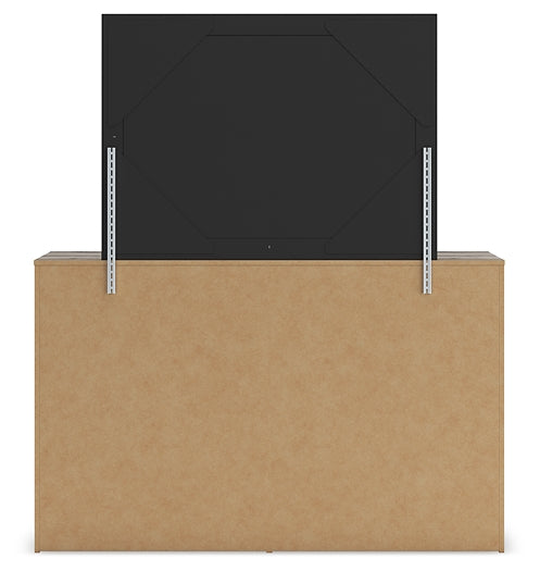 Graystorm  Panel Bed With Storage With Mirrored Dresser And Chest