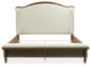 Sturlayne California  Upholstered Panel Bed With Mirrored Dresser And Chest
