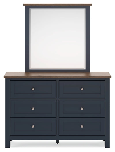 Landocken  Panel Headboard With Mirrored Dresser And Chest