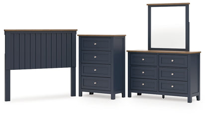 Landocken  Panel Headboard With Mirrored Dresser And Chest