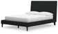 Cadmori  Upholstered Bed With Mirrored Dresser