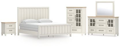 Shaybrock California  Panel Bed With Mirrored Dresser, Chest And Nightstand