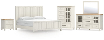Shaybrock California  Panel Bed With Mirrored Dresser, Chest And Nightstand