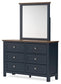 Landocken  Panel Headboard With Mirrored Dresser, Chest And Nightstand