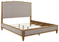 Sharlance California  Upholstered Panel Bed With Mirrored Dresser