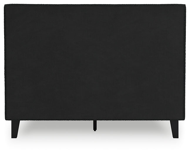 Cadmori  Upholstered Bed With Mirrored Dresser And Chest