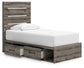 Graystorm  Panel Storage Bed With Mirrored Dresser And Chest