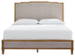 Sharlance California  Upholstered Panel Bed With Mirrored Dresser, Chest And Nightstand