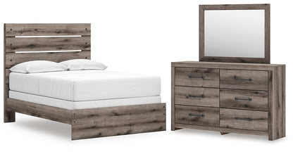 Graystorm  Panel Bed With Mirrored Dresser
