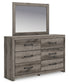 Graystorm  Panel Bed With Mirrored Dresser And Chest