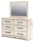 Lawroy  Panel Headboard With Mirrored Dresser And Chest