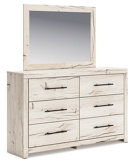 Lawroy  Panel Headboard With Mirrored Dresser And Chest
