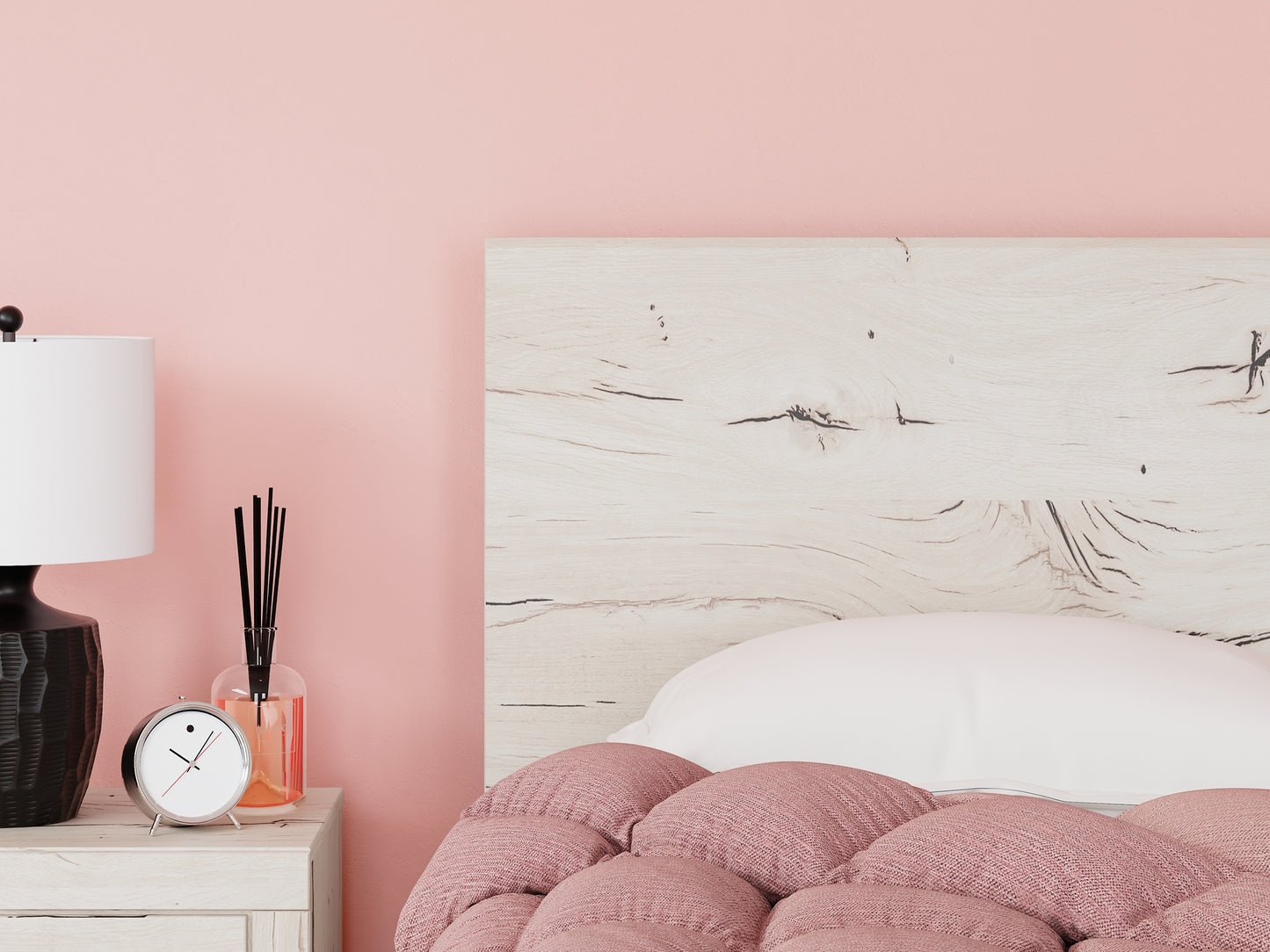 Lawroy  Panel Headboard With Mirrored Dresser And Chest