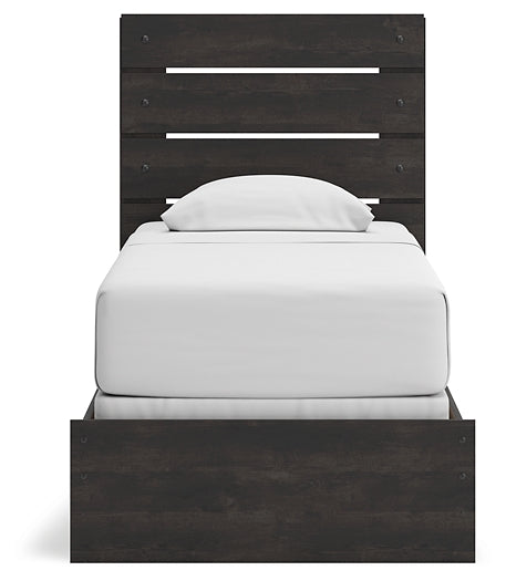 Hollivern  Panel Bed With Mirrored Dresser And Nightstand