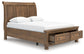 Feddinger  Storage Sleigh Bed With Mirrored Dresser And Nightstand