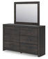 Hollivern  Panel Bed With Storage With Mirrored Dresser And Nightstand