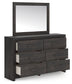 Hollivern  Panel Bed With Storage With Mirrored Dresser And Nightstand