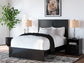 Maribel  Panel Bed With Mirrored Dresser
