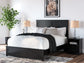 Maribel  Panel Bed With Mirrored Dresser