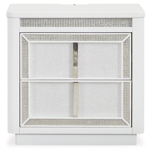 Chalanna California  Upholstered Storage Bed With Mirrored Dresser, Chest And Nightstand