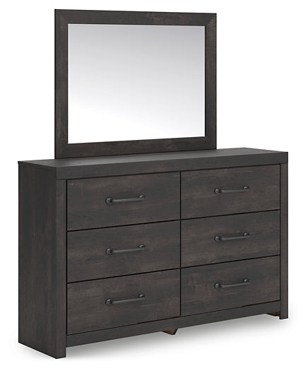 Hollivern  Panel Bed With Storage With Mirrored Dresser And Chest